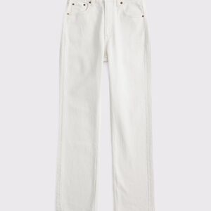 White Straight-Leg Jeans